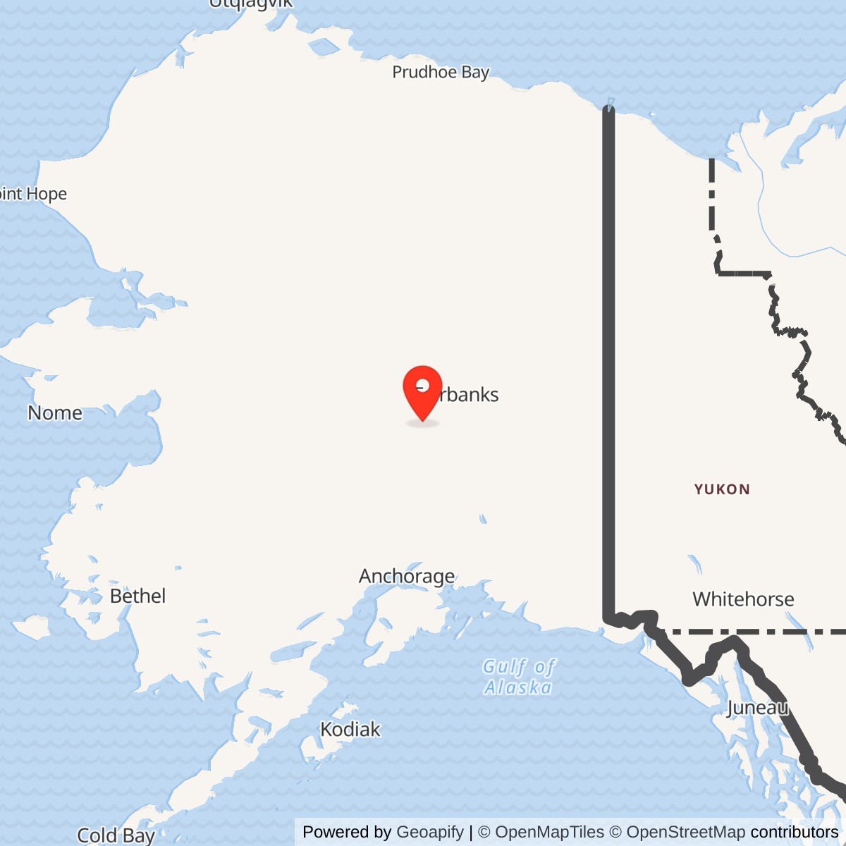 Map showing location of Clear Air Force Station Alaska