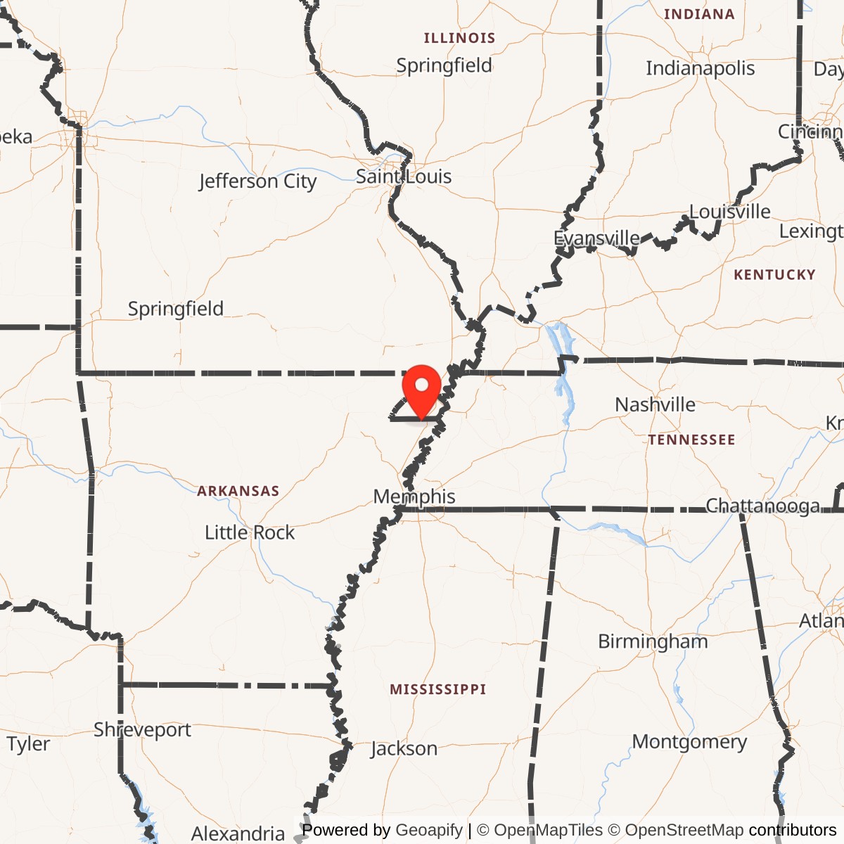 Map showing location of Eaker Air Force Base, Arkansas