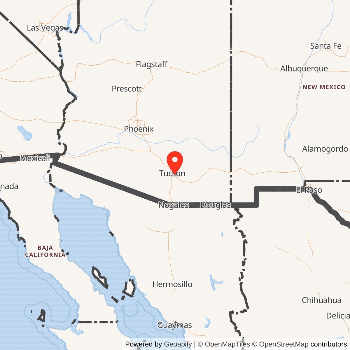 Map showing location of Davis-Monthan Air Force Base, Arizona