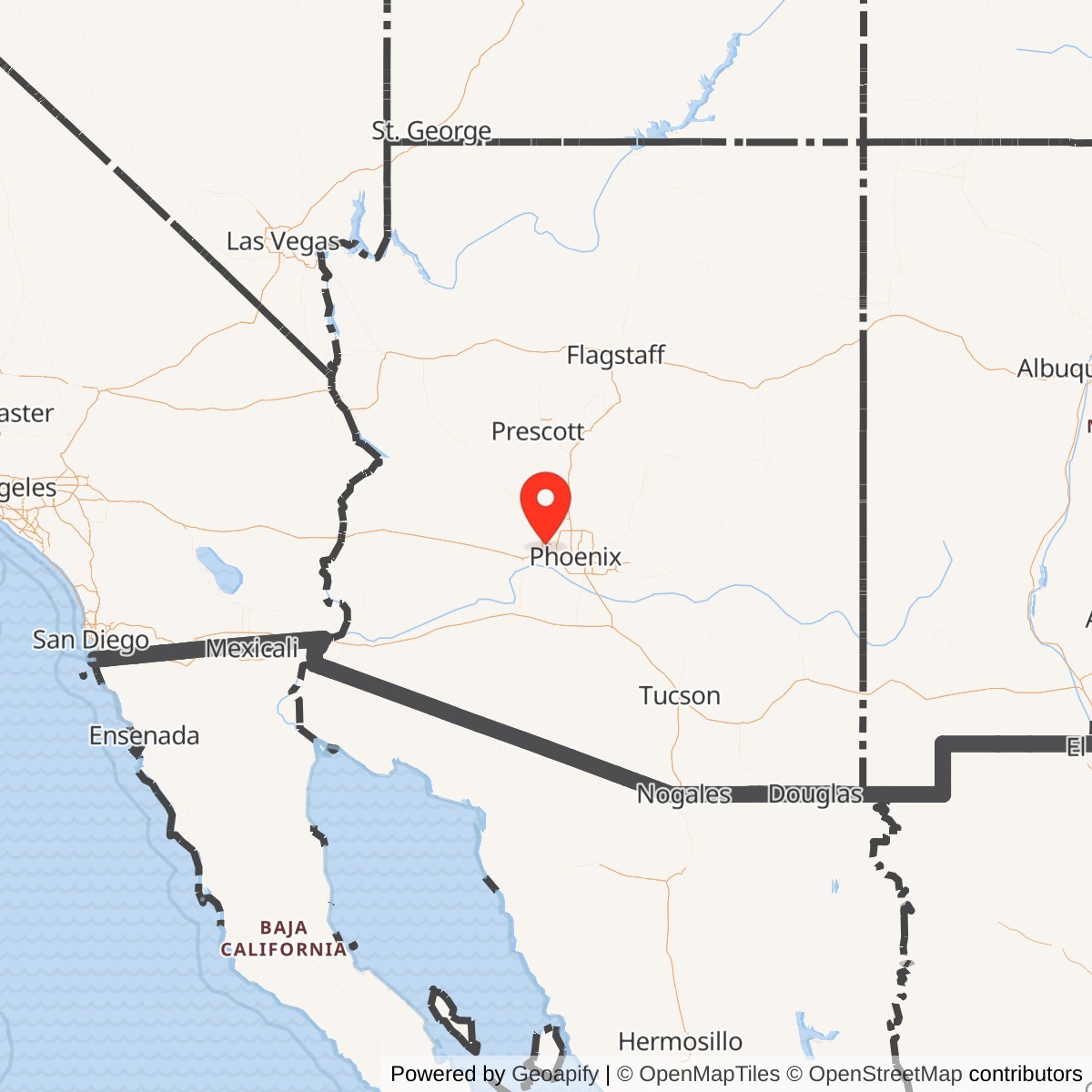Map showing location of Luke Air Force Base, Arizona