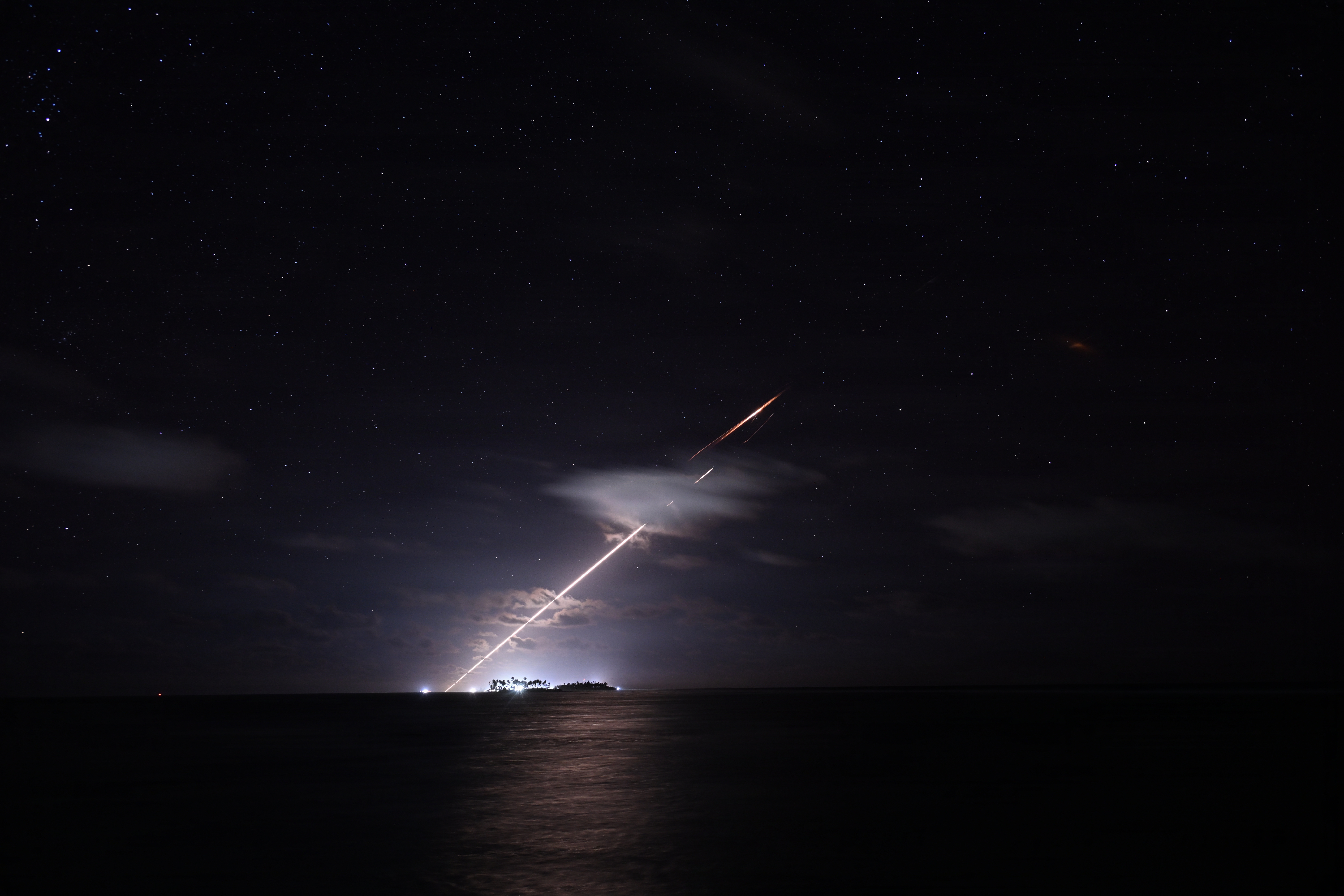 An unarmed Minuteman III intercontinental ballistic missile launched from Vandenberg Space Force Base, California, during Air Force Global Strike Command's operational test