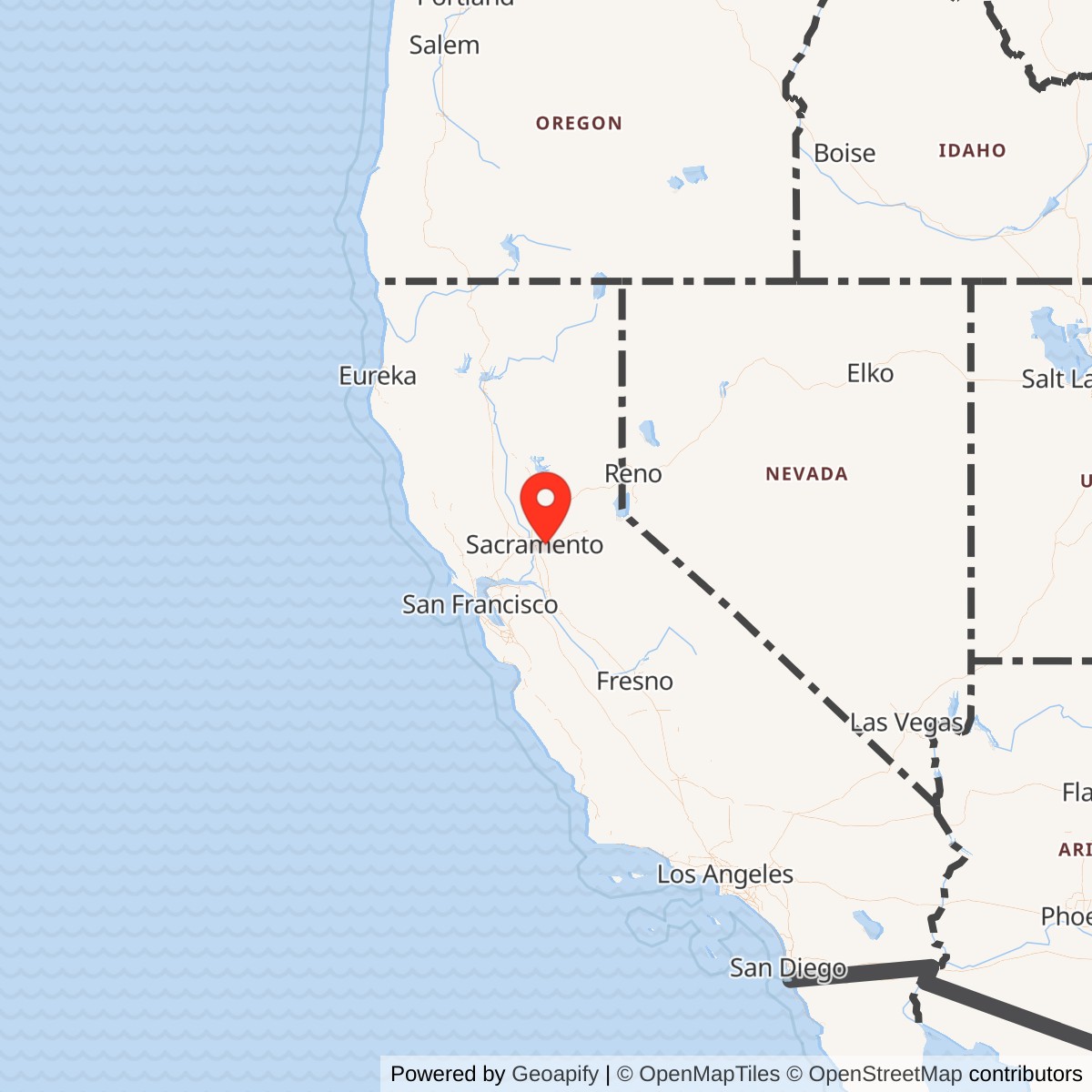 Map showing location of Mather Air Force Base, California