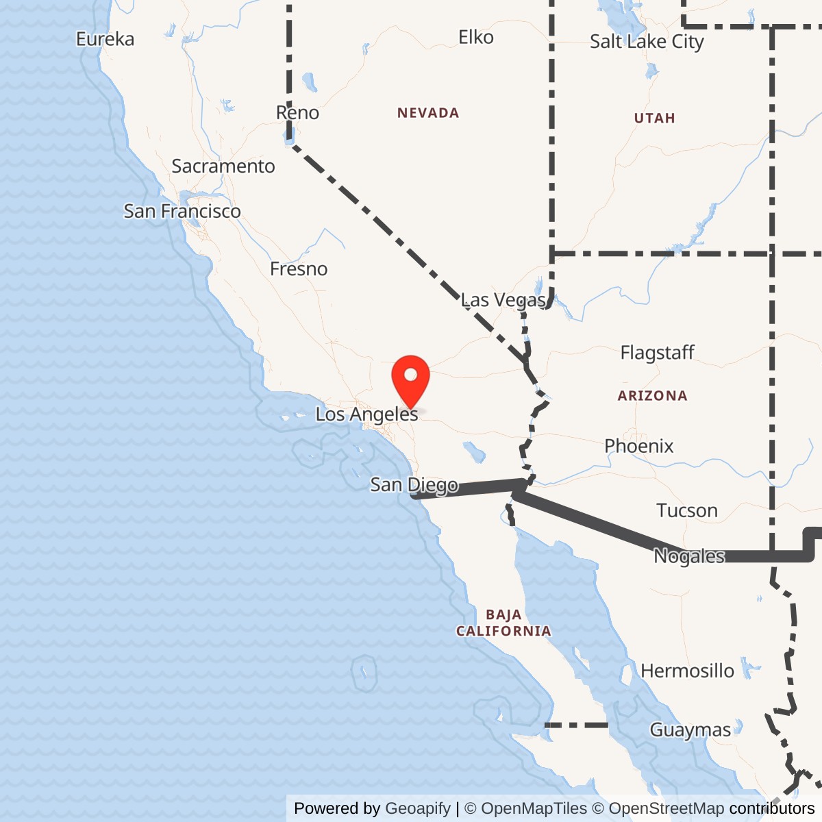 Map showing location of Norton Air Force Base, California
