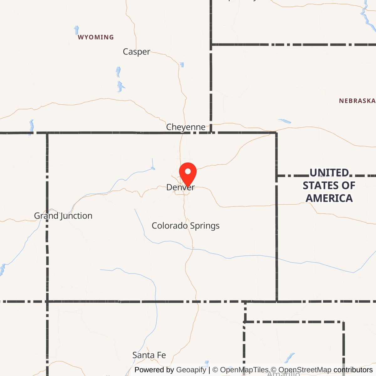 Map showing location of Buckley Air Force Base, Colorado
