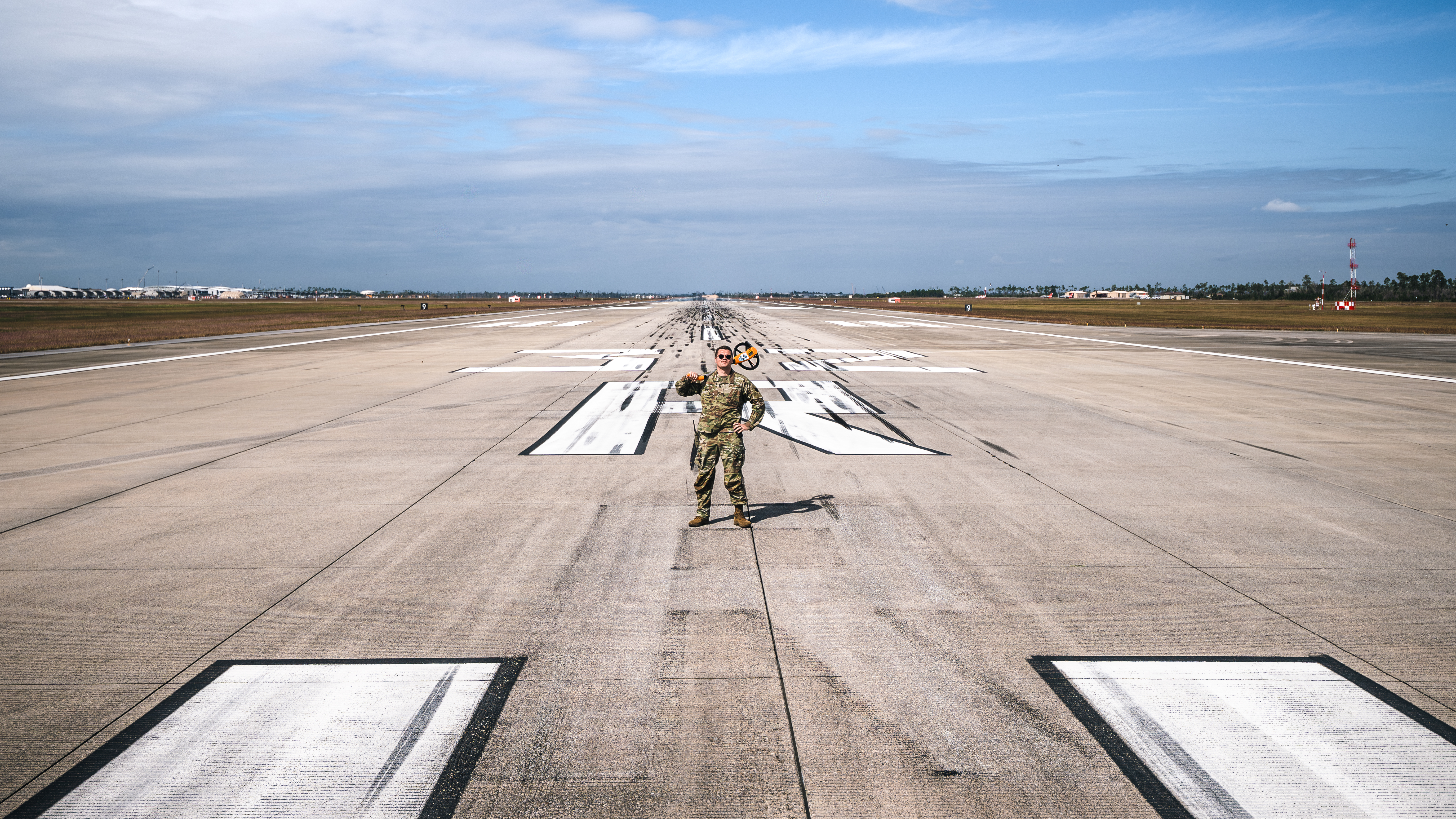 U.S. Air Force Staff Sgt. Jamison Rand, 325th Operations Support Squadron airfield management noncommissioned officer in charge of operations, poses for a photo at Tyndall Air Force Base, Florida, Nov. 6, 2025