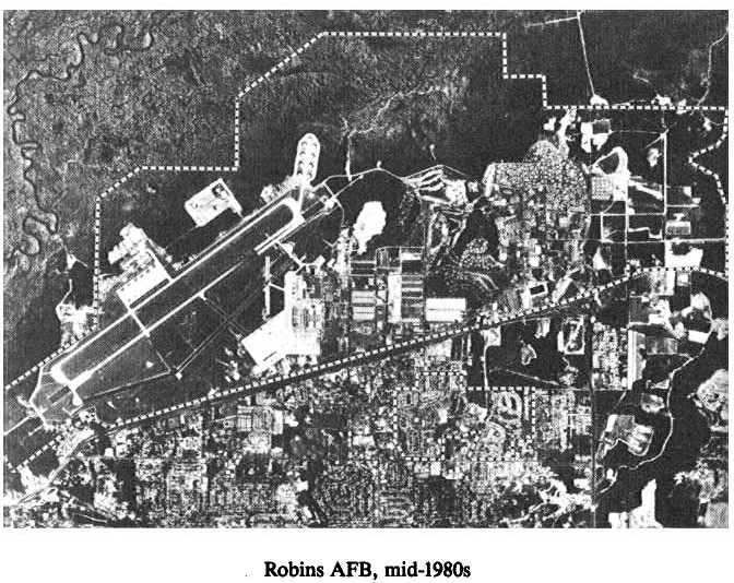 Historic Aerial Photo of Robins Air Force Base mid-1980s