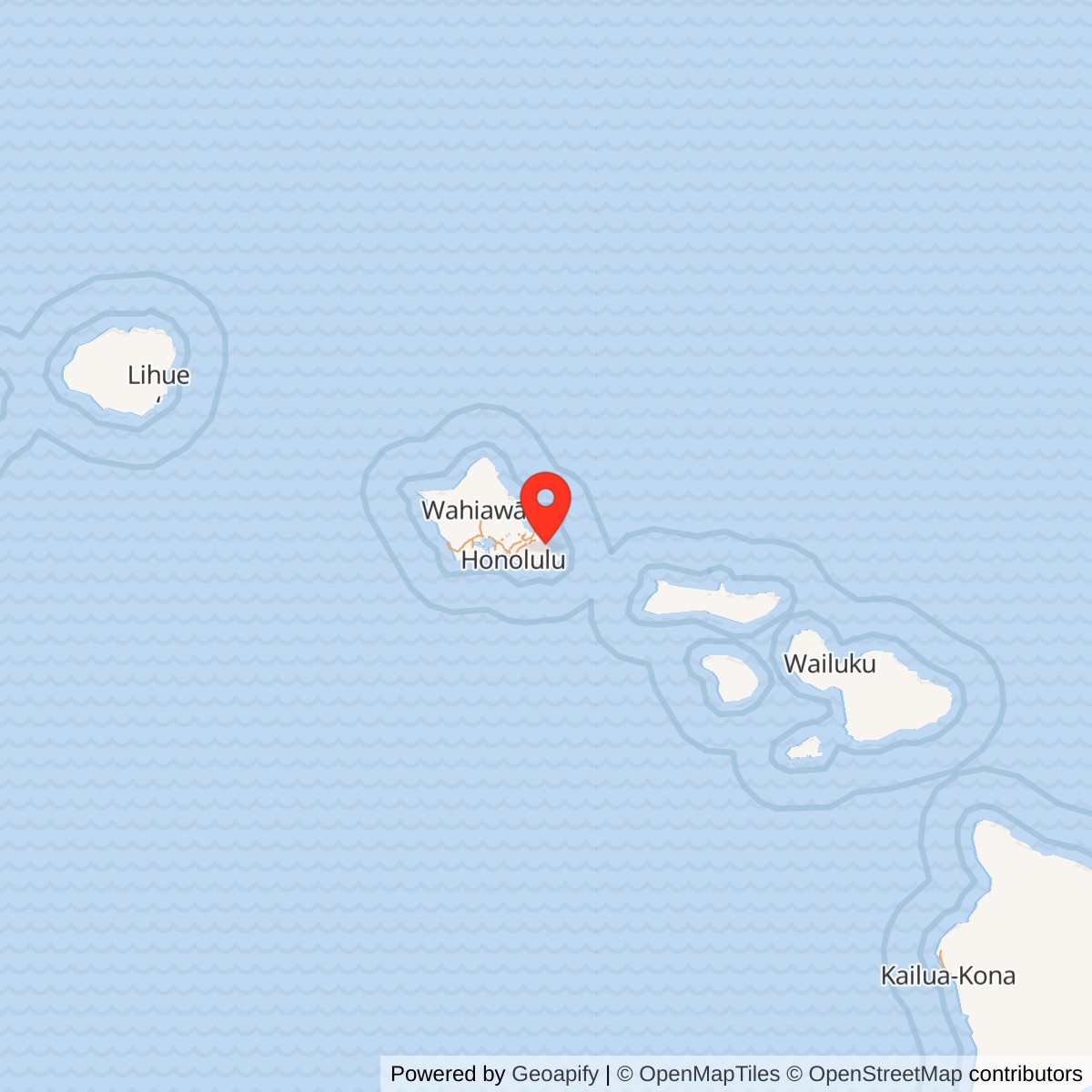 Map showing location of Bellows Air Force Station, Hawaii