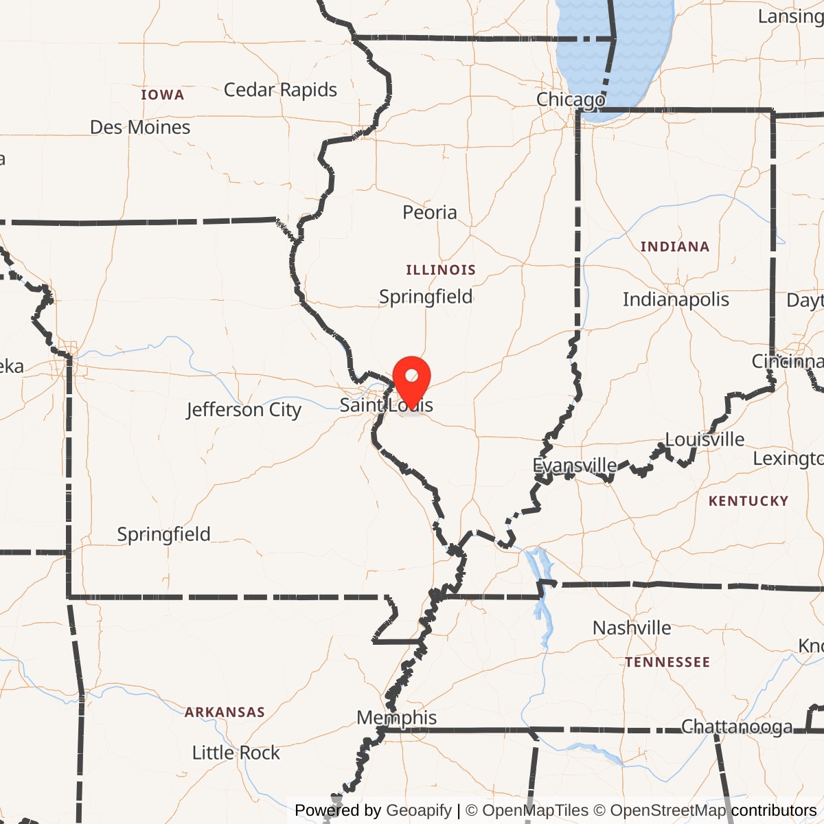 Map showing location of Scott Air Force Base, Illinois