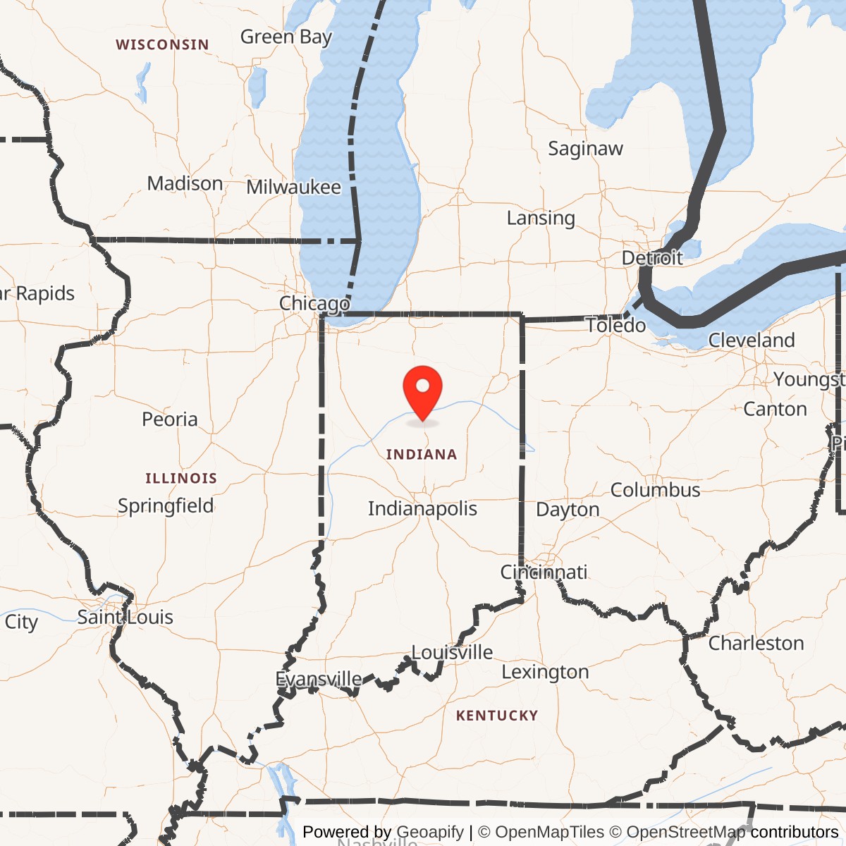 Map showing location of Grissom Air Reserve Base, Indiana