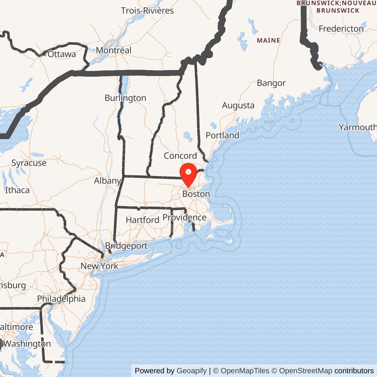 Map showing location of Hanscom Air Force Base, Massachusetts