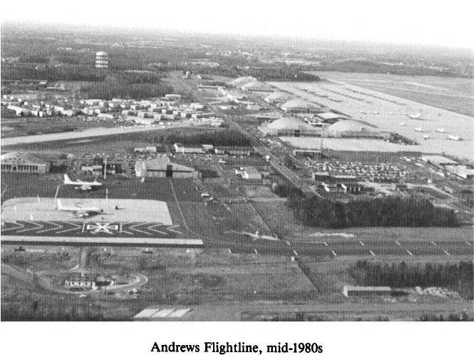 Historic Aerial Photo of Andrews Flightline mid-1980s