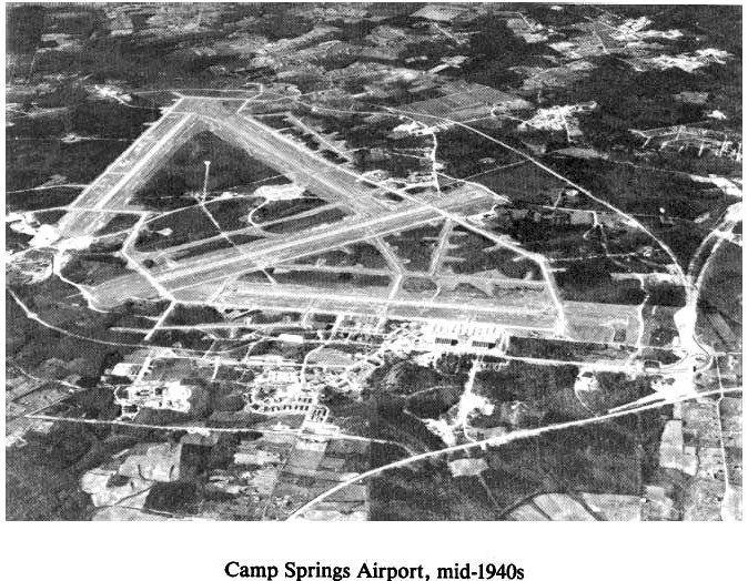 Historic Aerial Photo of Camp Springs Airport mid-1940s