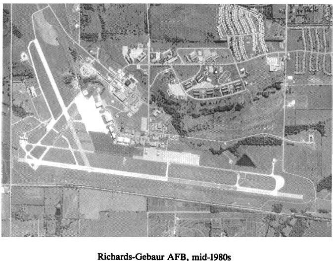 Historic Aerial Photo of Richards-Gebaur Air Force Base mid-1980s