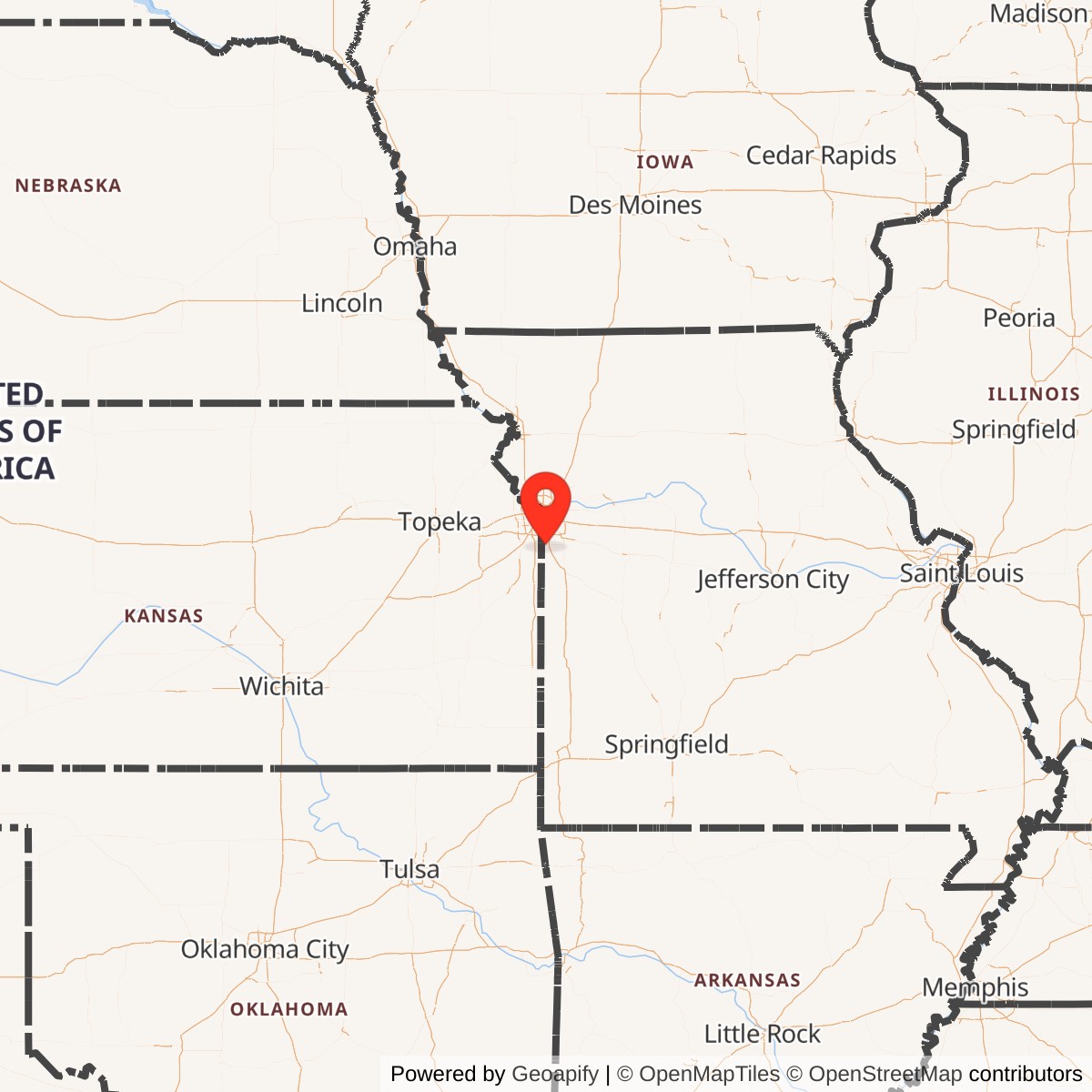 Map showing location of Richards-Gebaur Air Force Base, Missouri