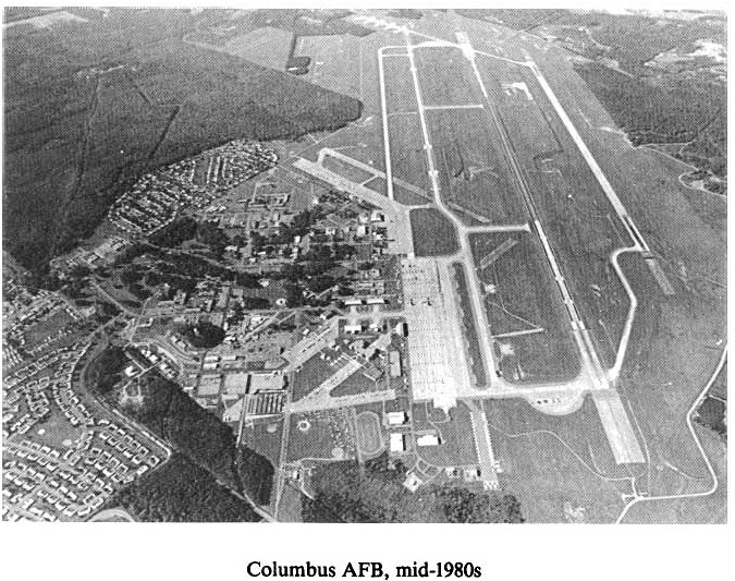 Historic Aerial Photo of Columbus Air Force Base mid-1980s