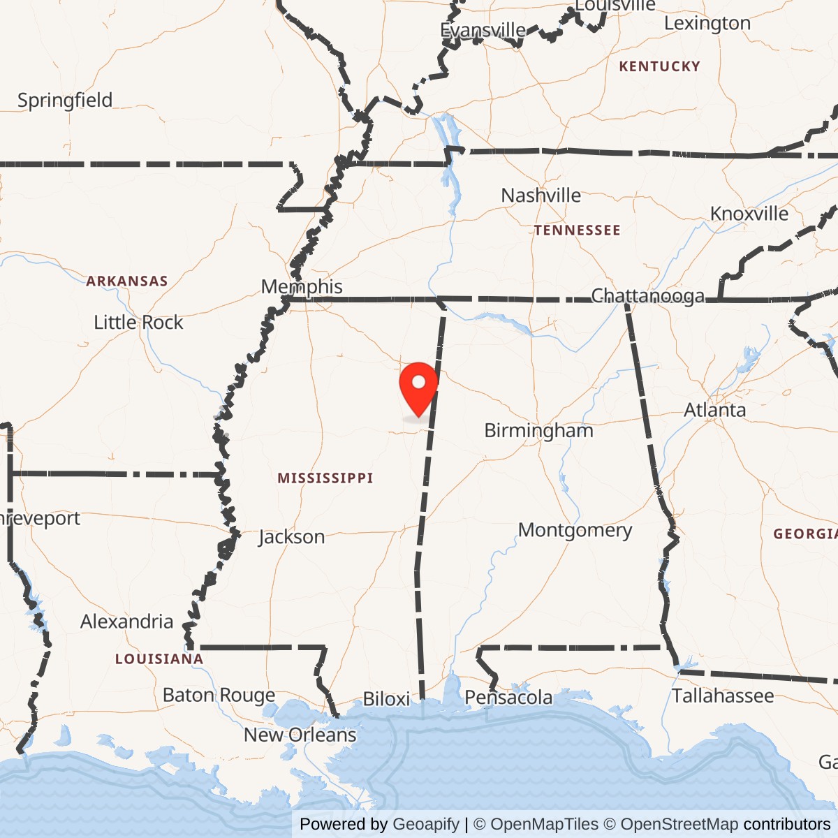 Map showing location of Columbus Air Force Base