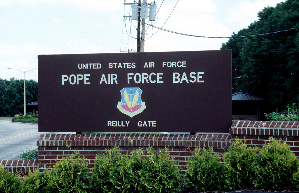 Pope Air Force Base Entrance Sign