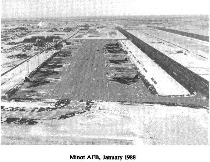 Historic Aerial Photo of Minot Air Force Base 1988