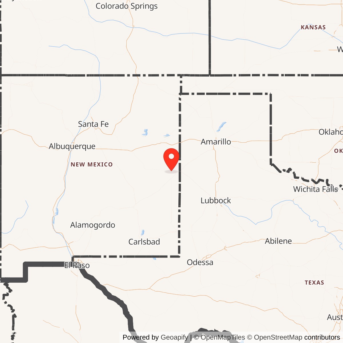 Map showing location of Cannon Air Force Base, New Mexico