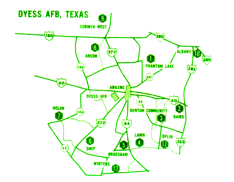 Map of Atlas Missile Silos at Dyess AFB