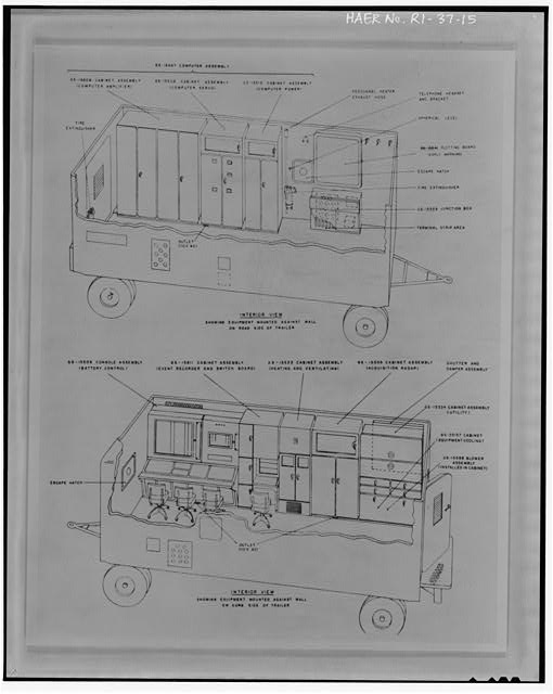 Photocopy of drawing of battery control trailer from 'Procedures and Drills for the NIKE Ajax System,' Department of the Army Field Manual, FM-44-80 from Institute for Military History, Carlisle Barracks, Carlisle, PA, 1956 