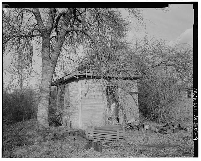 VIEW NORTHWEST, paint shed (south unit)