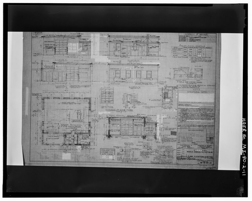 . Site D-57 & 58-L, Missile Assembly and Test Building, U.S. Army Corps of Engineers, 22 January 1954