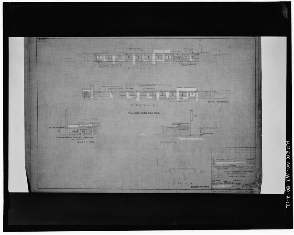 . E.M. Barracks Building, Site D-57 & 58-L, U.S. Army Corps of Engineers, 1 November 1954