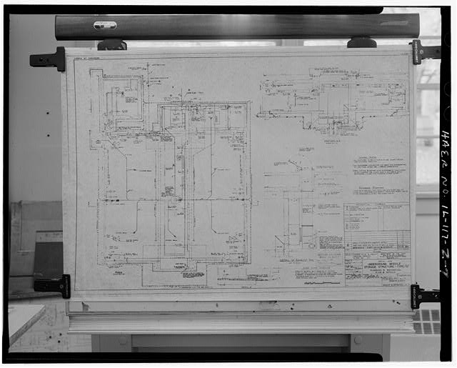 Photocopy, Plumbing and mechanical plan and details for underground storage magazines and launcher-loader assemblies